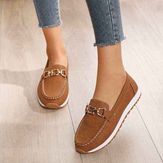 Suede-Effect Loafers With Orthopedic Arch Support