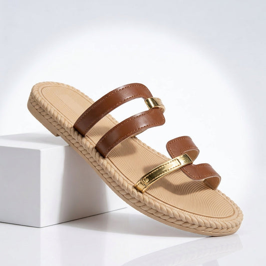 Women's Cushioned Multi-Strap Slide Sandals