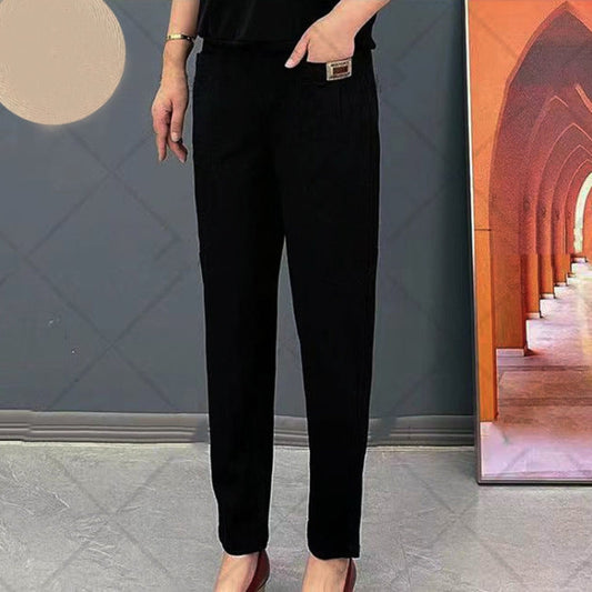 Elastic Waist Cotton Trousers