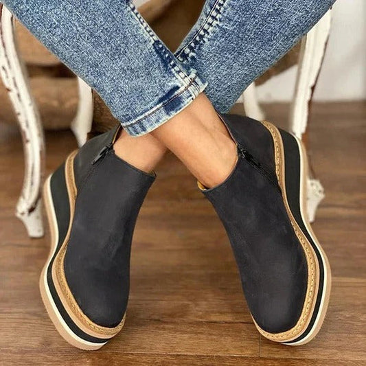 Women's Low Ankle Boots with Side Closure