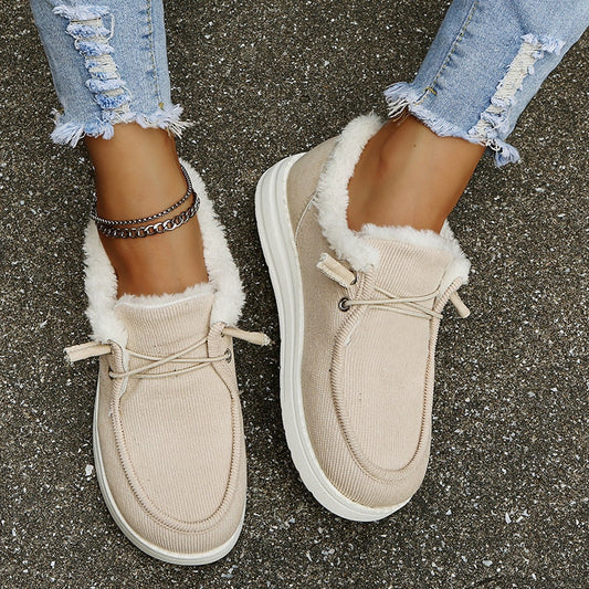 Plush-Lined Slip-On Winter Boots