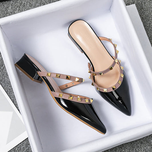 Smooth Strap Low-Profile Slip-On Mules