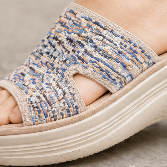 Women's Woven Crossover Wedge Sandals