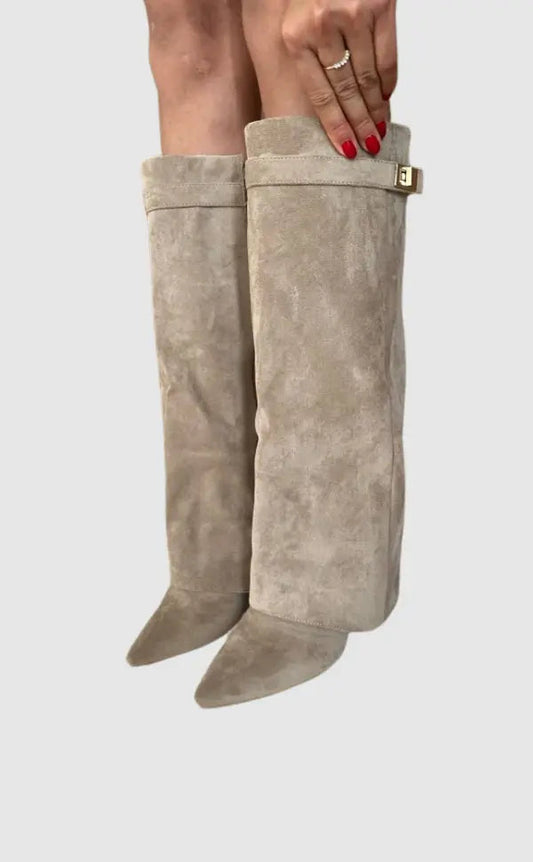 Johanna Elegant Leather and Suede Boots