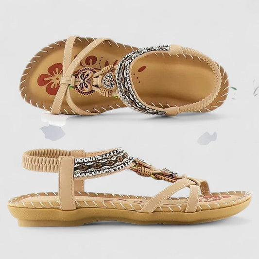 Beaded T Strap Orthopaedic Flat Sandals