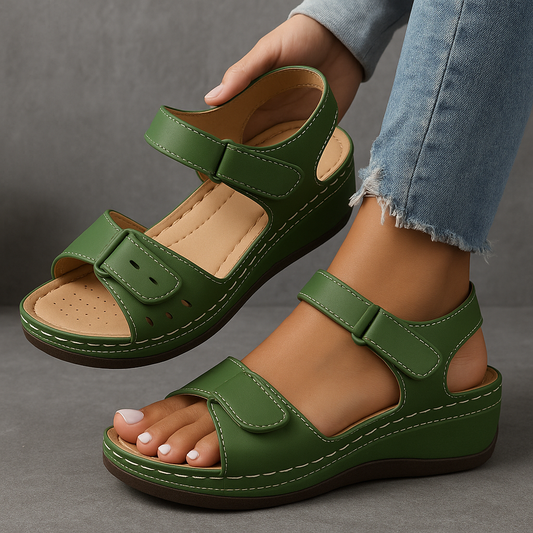 Women's Orthopedic Double Strap Wedge Sandals