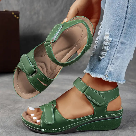 Women's Orthopedic Double Strap Wedge Sandals