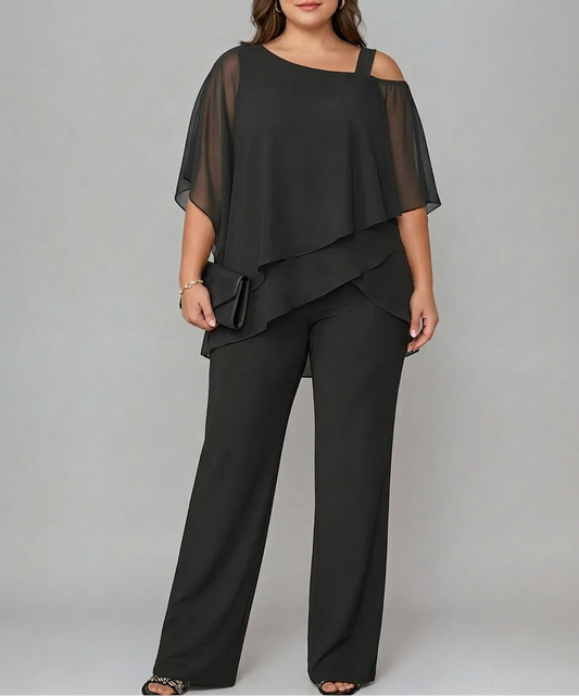 Women's Layered Tiered Two-Piece Outfit Set