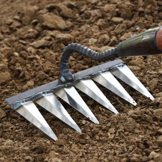 Stainless Steel Weeding Rake With V-Shaped Tines