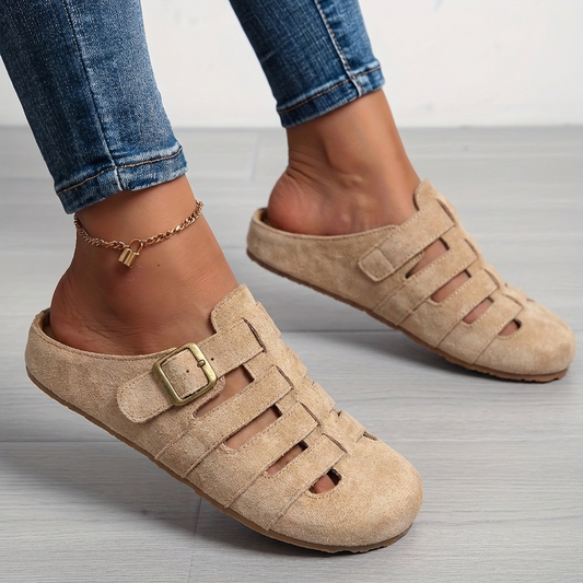 Buckle Strap Slip-On Mule Sandals