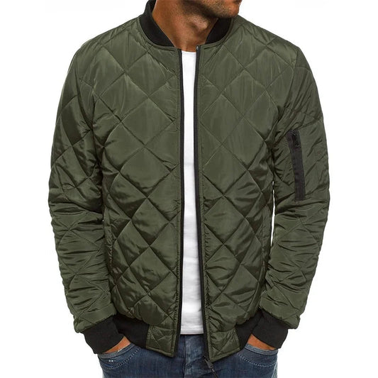 Men's Slim Fit Quilted Bomber Jacket
