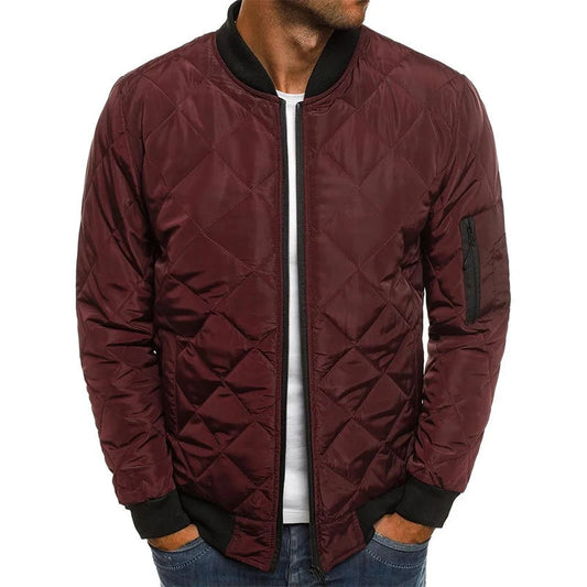 Men's Slim Fit Quilted Bomber Jacket