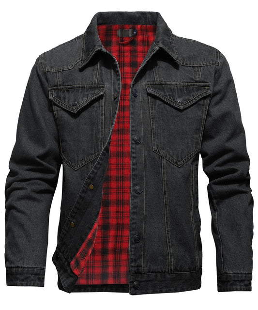 Men's Flannel-Lined Denim Jacket