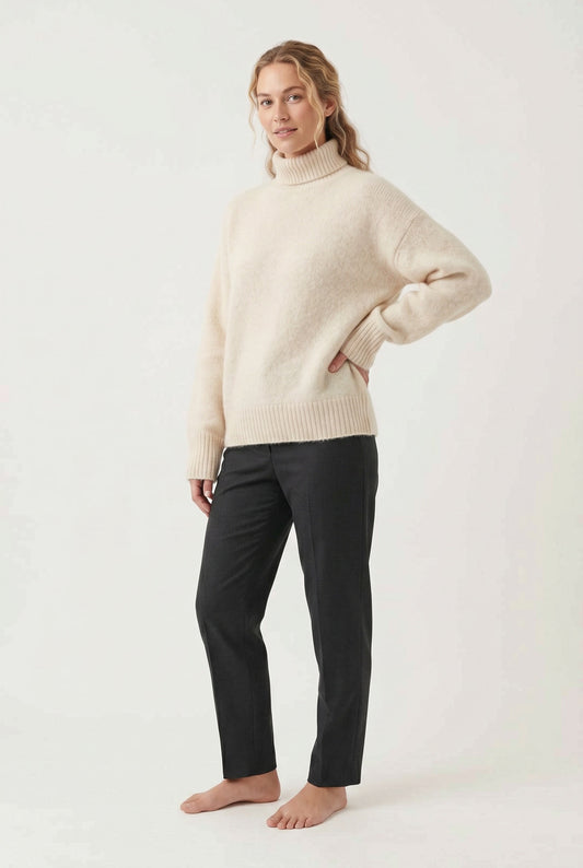 Oversized Cashmere Turtleneck Pullover