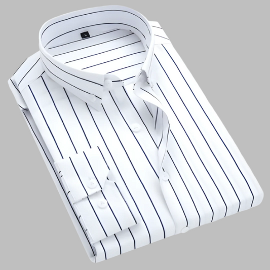 Men's Striped Cotton Oxford Button-Down Shirt