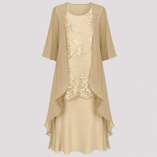 Chiffon Two-Piece Top and Skirt Set