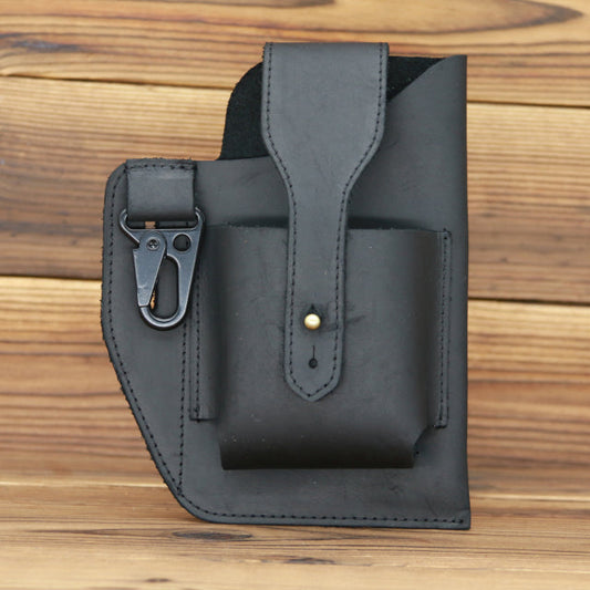 Retro Leather Multi-Pocket Waist Bag