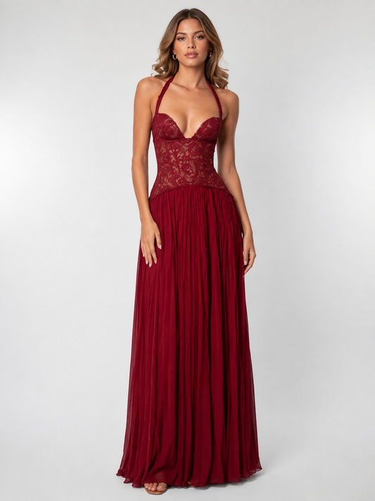 Corset Bodice Full Length Maxi Dress