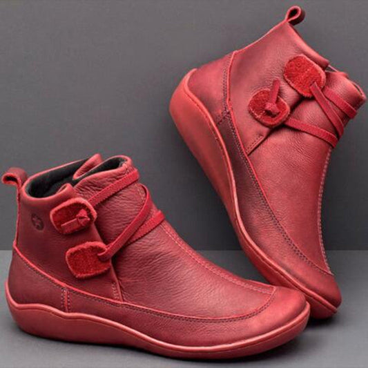 Orthopedic Ankle Boots with Button Detail