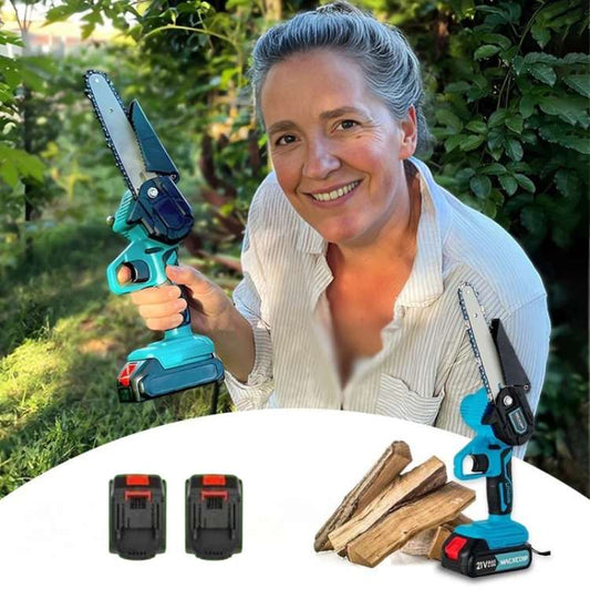 6 Inch Mini Cordless Chainsaw With 2 Batteries