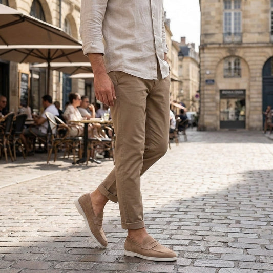 Men's Suede Penny Loafers With Cushioned Footbed