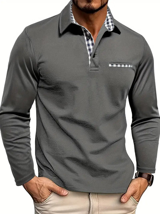 Long Sleeve Cotton Blend Polo