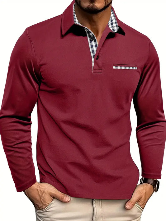 Long Sleeve Cotton Blend Polo