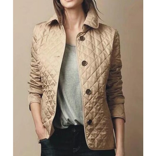 Diamond Quilted Button-Down Jacket