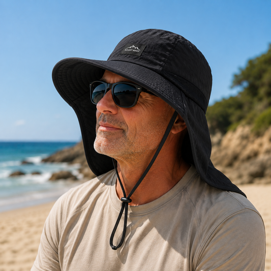 Wide Brim Sun Hat With Neck Flap
