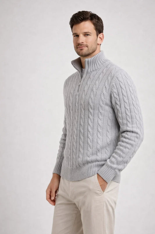 Men's Half Zip Mock Neck Knit Pullover