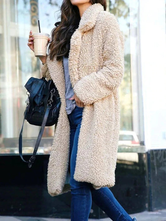 Women's Long Teddy Fleece Coat