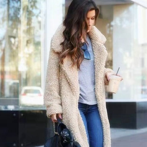 Women's Long Teddy Fleece Coat