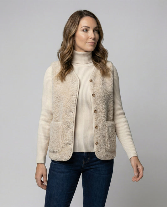 Classic Lambswool Knit Vest for Women