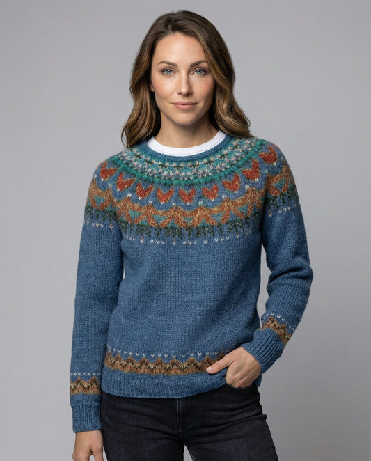 Vintage Icelandic Knit Sweater With Relaxed Fit