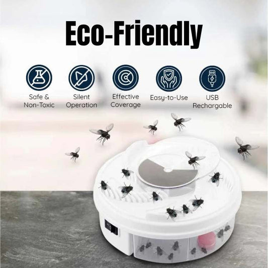 USB Rotating Fly Trap With Bait Stations