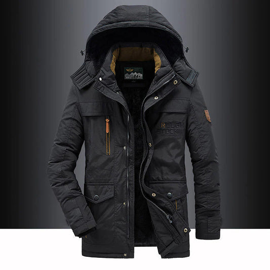 Men's Lined Hooded Winter Parka Jacket