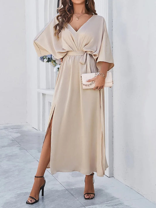 V-Neck Spring Midi Dress