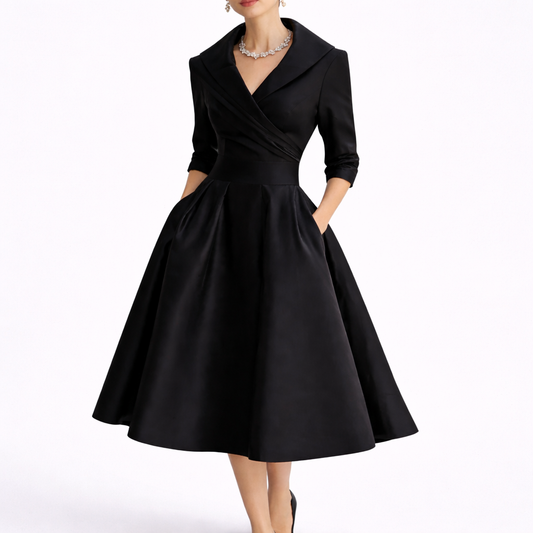 Structured Bodice A-Line Midi Dress