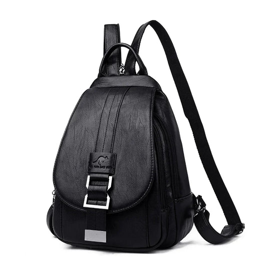 Water-Resistant Leather Backpack