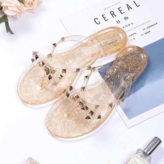 Women's Studded Bow Knot Flip Flop Sandals