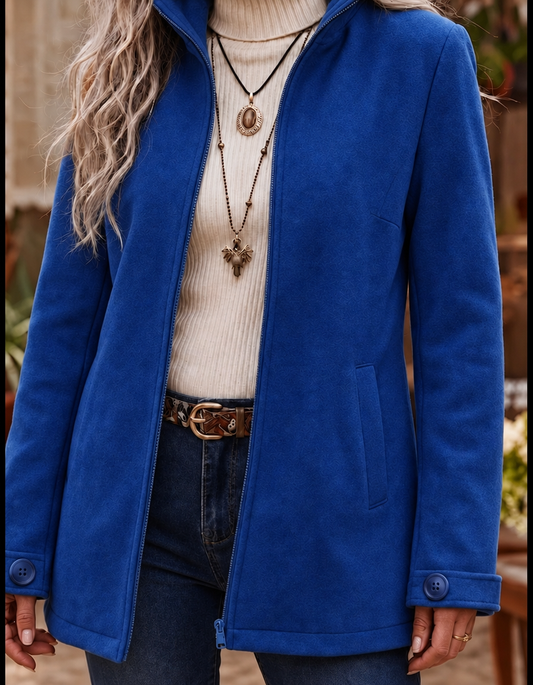 Stand Collar Zip Up Winter Jacket