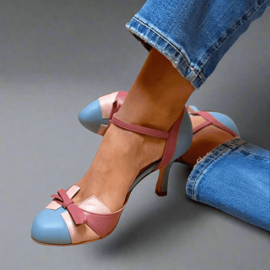 Bow Detail Orthopaedic Heeled Sandals With Ankle Strap