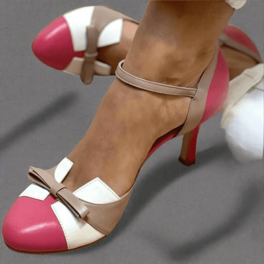Bow Detail Orthopaedic Heeled Sandals With Ankle Strap