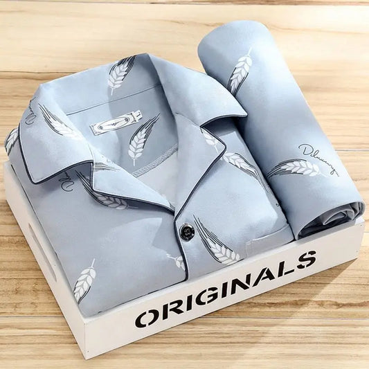 Button Front Pyjama Set For Men